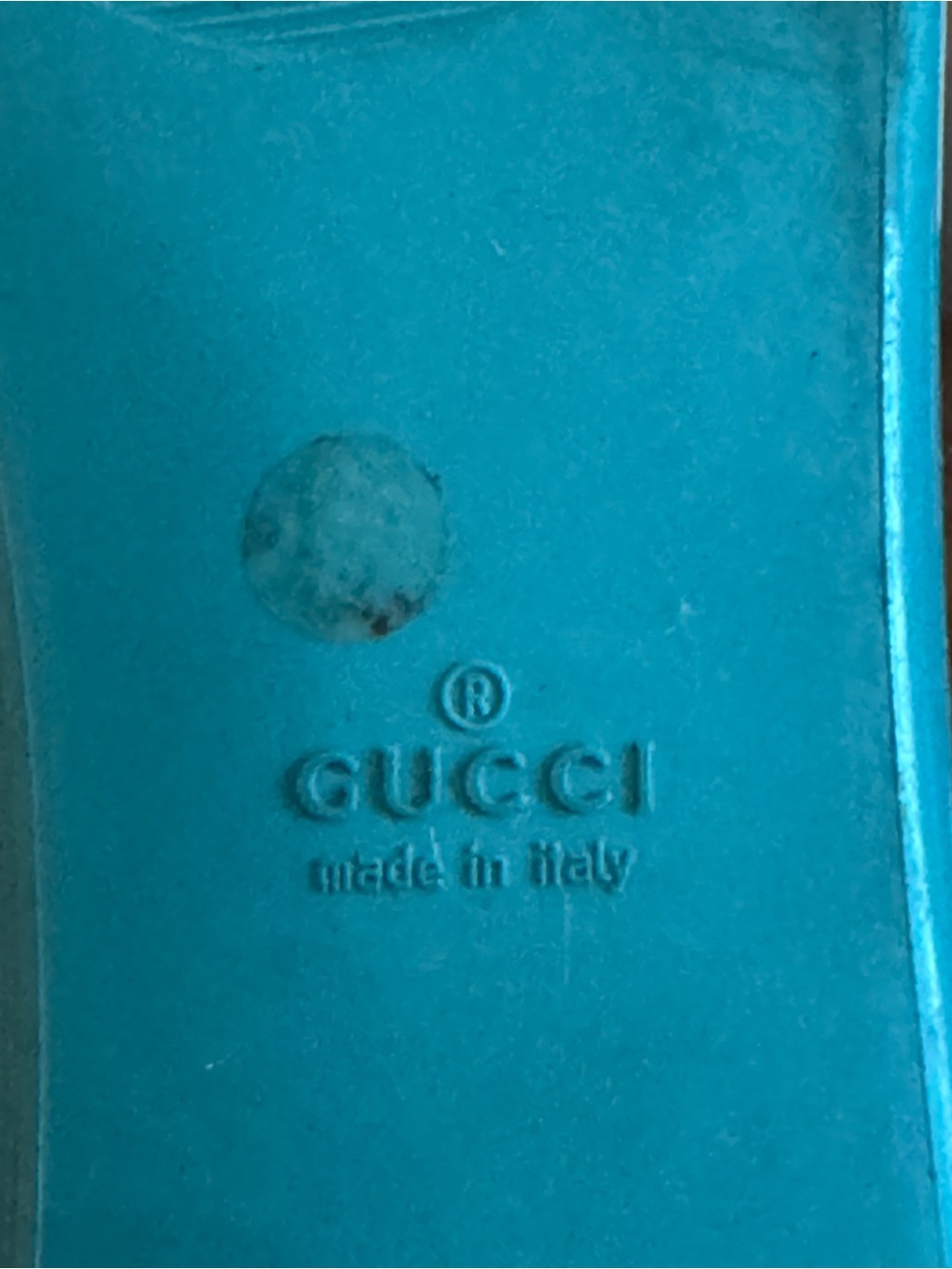 Gucci Turquoise Logo Cutout Jelly Flats Size 37 = Size 6.5 - Picture 4 of 5